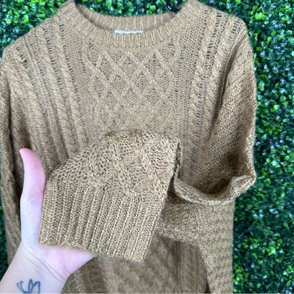 Nwt oversized Cali Be Women's Cable Knit Sweater - Brown - Picture 7 of 13